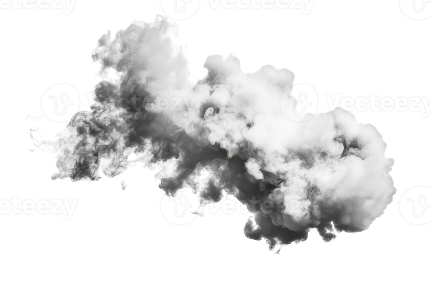 Realistic cloud of white smoke isolated on transparent background, perfect for graphics and design projects requiring smoke effect png
