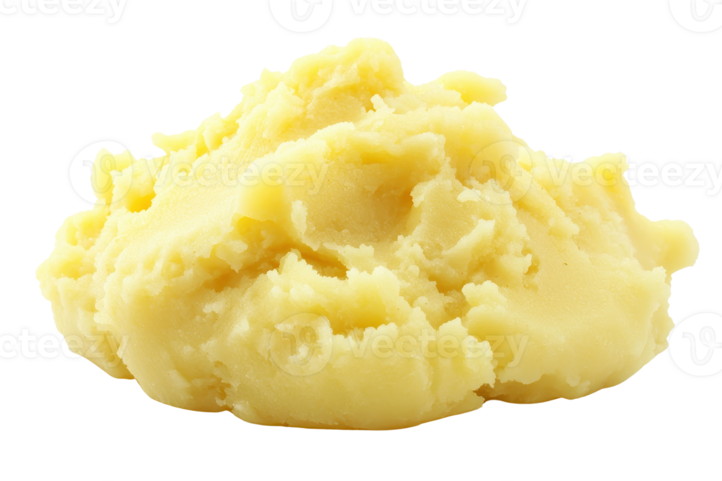 A close-up image of smooth, creamy mashed potatoes on a transparent background. Perfect for food blogs, recipes, and culinary websites. png