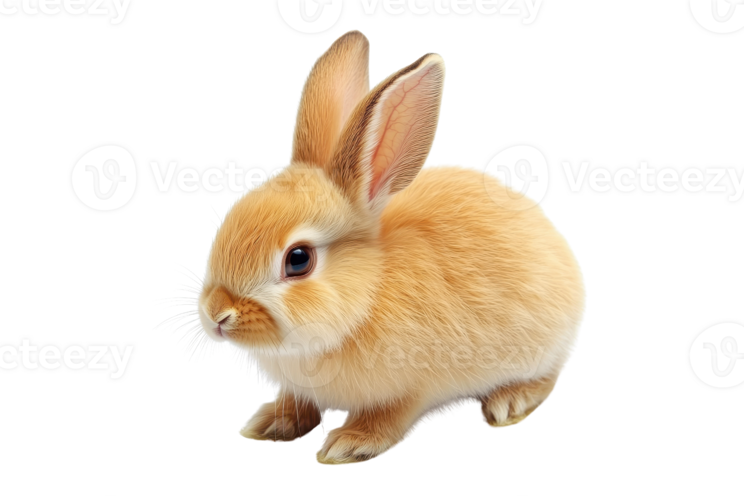 Adorable close-up of a fluffy baby rabbit with soft fur, perfect for Easter or animal-themed content. png