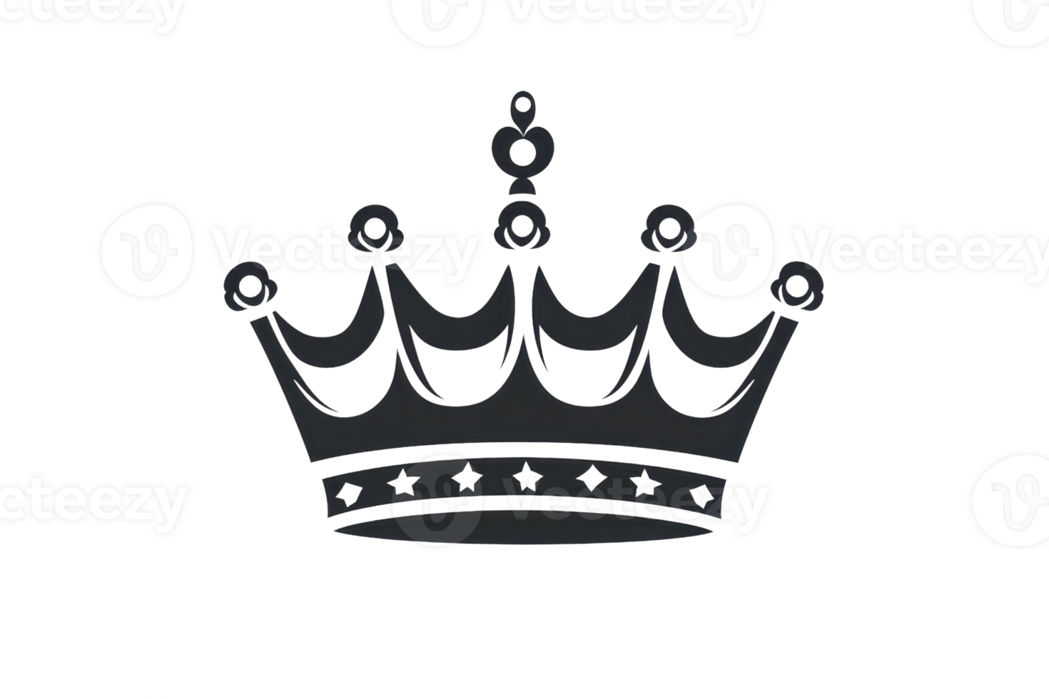 Elegant black and white illustration of a classic crown, symbolizing royalty, power, and nobility. Perfect for design or decorative purposes. png