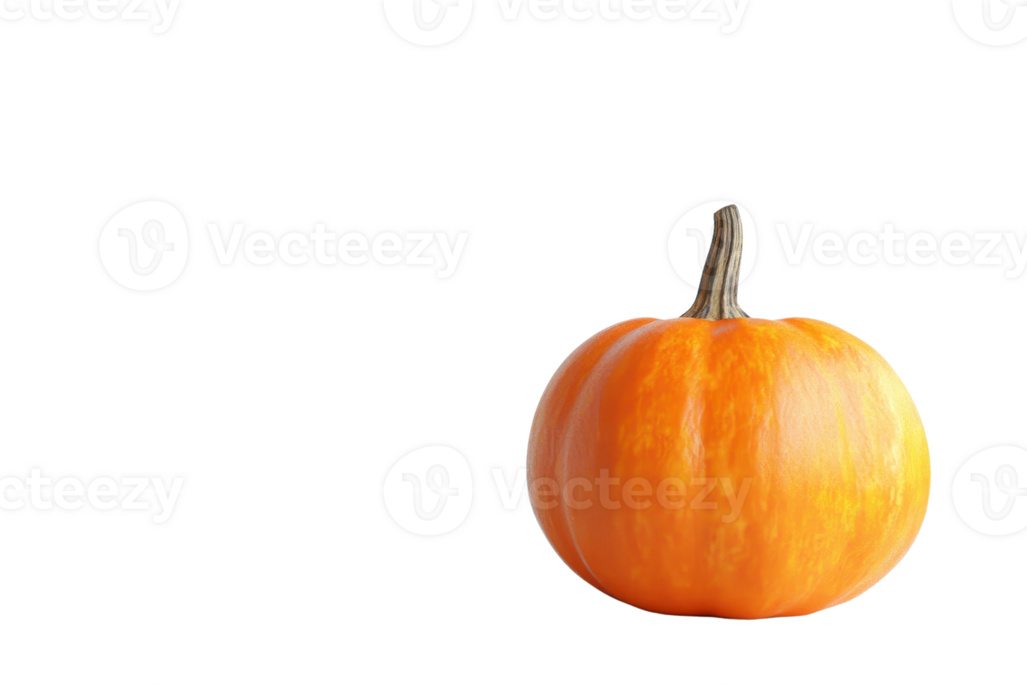 Isolated bright orange pumpkin against a plain background, perfect for autumn, Halloween, and Thanksgiving decoration and design purposes. png
