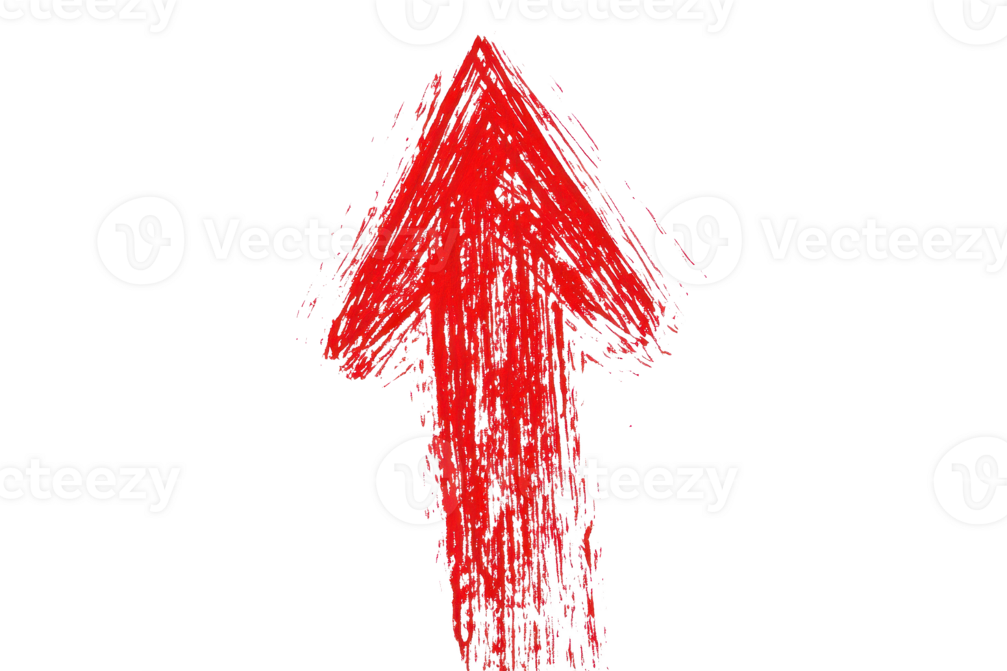Hand-drawn red arrow pointing upwards, symbolizing growth, direction, and progress in a sketch style. png