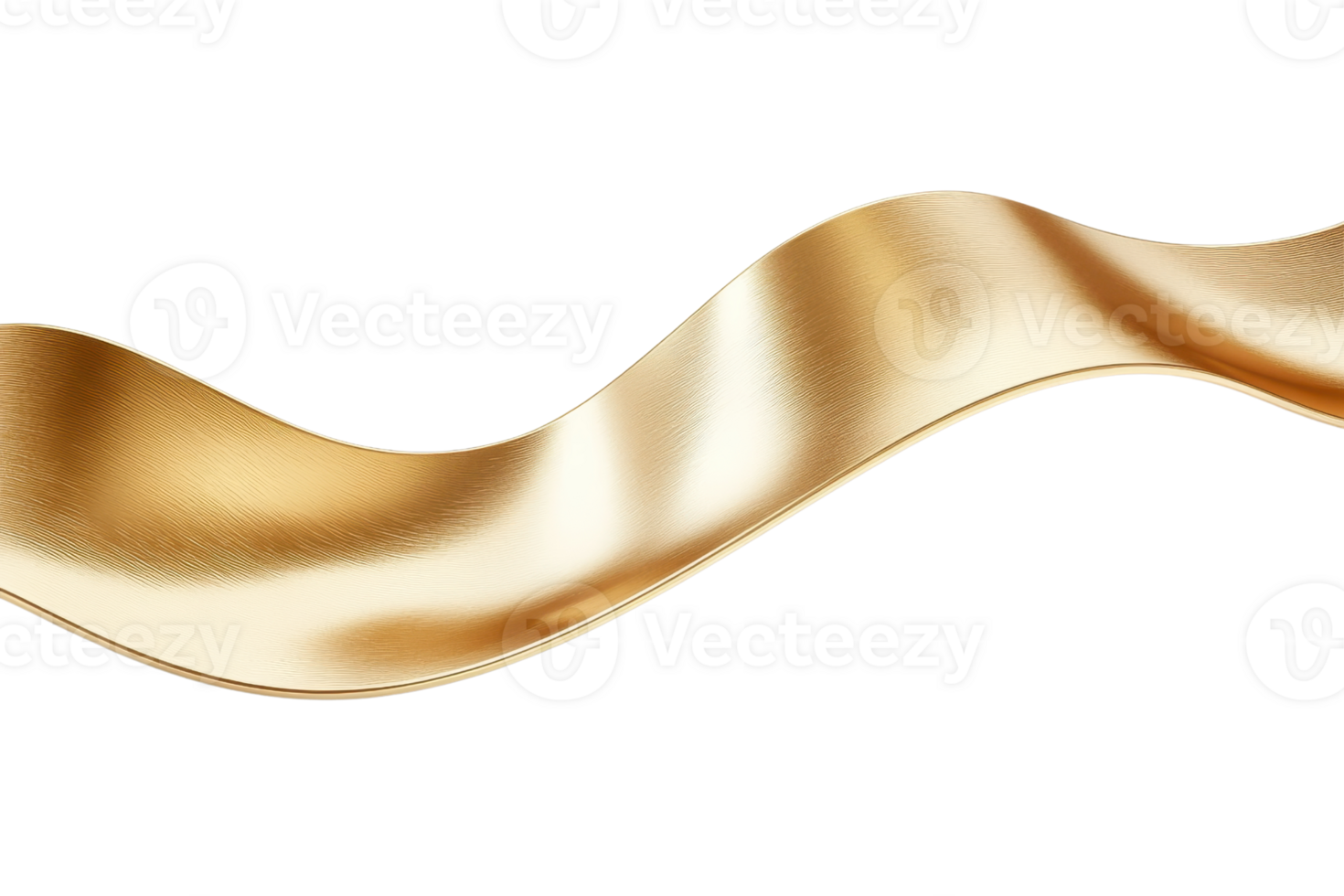 Elegant gold ribbon isolated on a transparent background. Perfect for design projects, decorations, and festive occasions. png