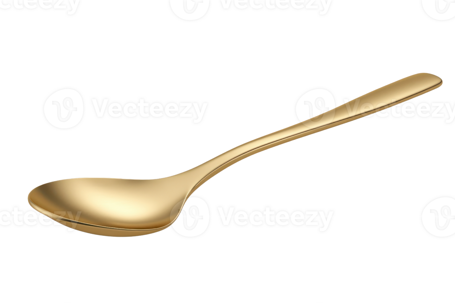 Elegant golden spoon on transparent background. Perfect for culinary presentations, kitchen decor, and luxury dining experiences. png