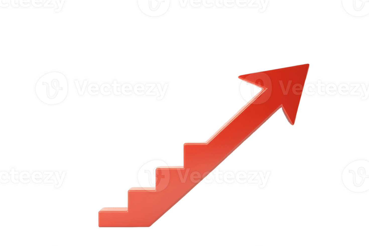 Red arrow staircase symbolizing growth, success, and progress. Ideal for business, finance, and development concepts. png