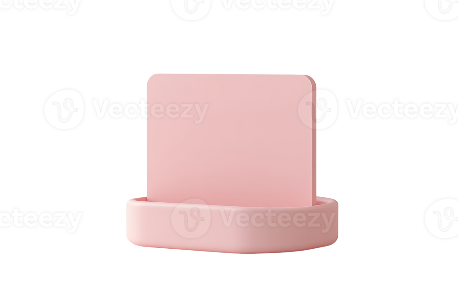 Modern pink phone stand with rounded edges, suitable for home, office, or desk use. Sleek design and functional accessory for holding phones. png
