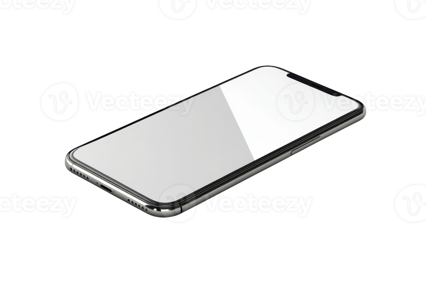 Modern smartphone with blank screen on transparent background. Minimalistic design and high-quality device for communication and entertainment. png