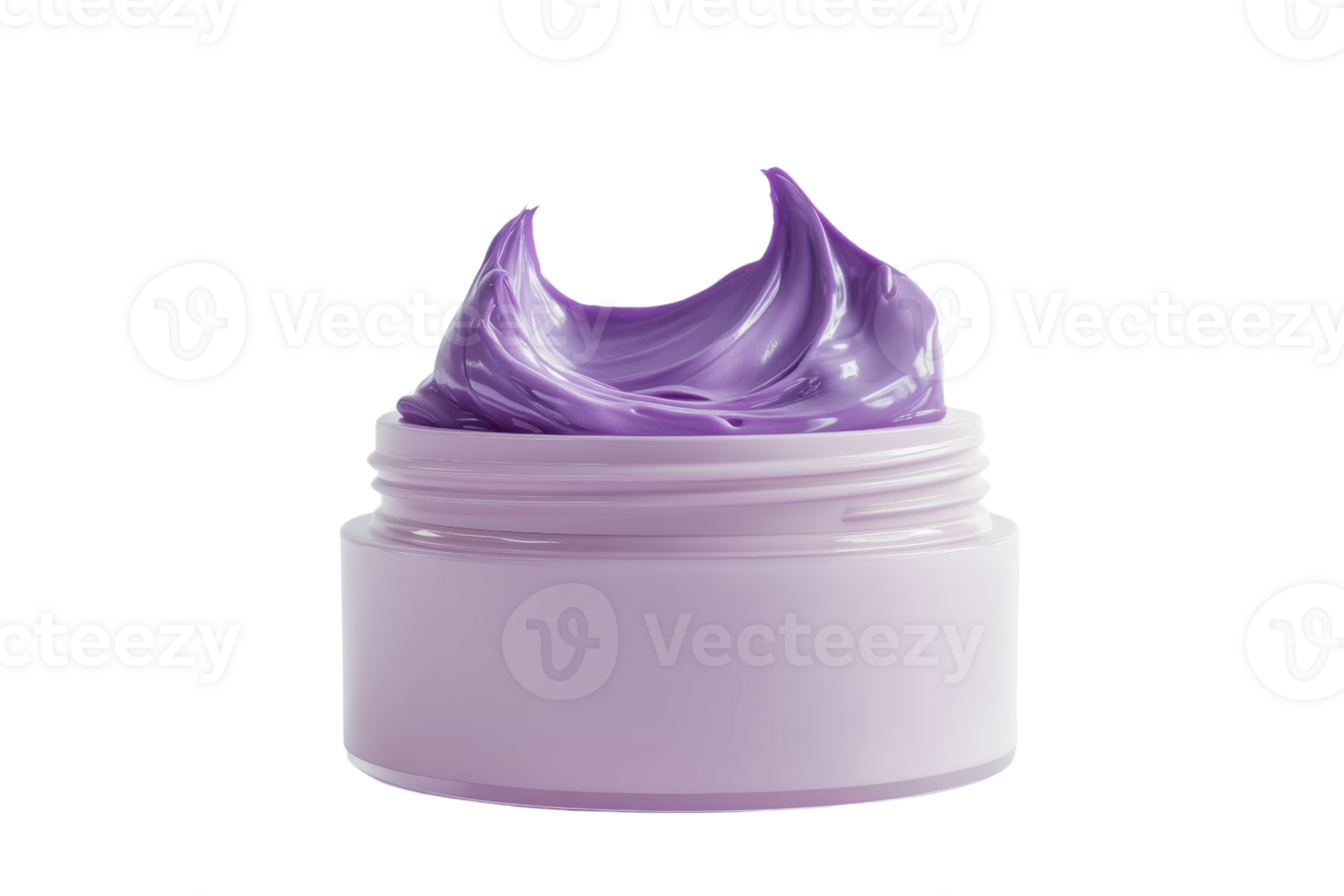 Violet cream in a lilac container, isolated on a transparent background. Perfect for skincare, cosmetics, beauty products, and spa themes. png