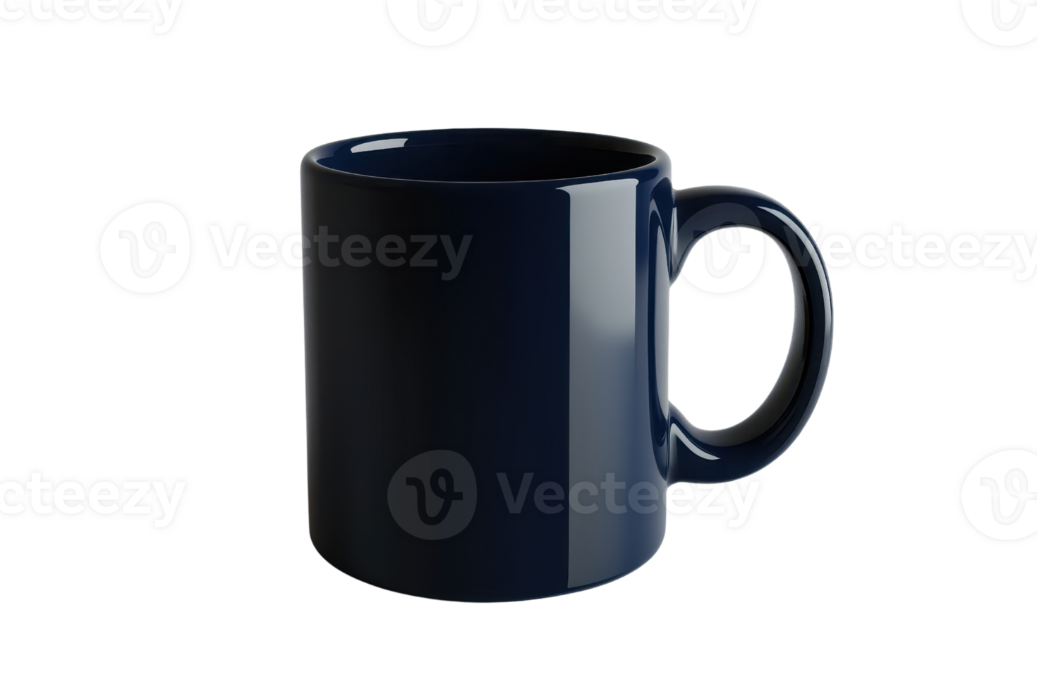 High-quality, isolated black ceramic mug on transparent background. perfect for branding, merchandise, or advertising design projects. png