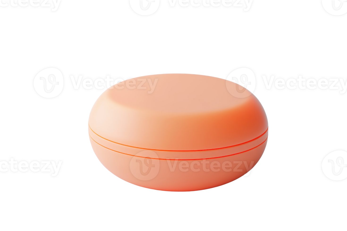 Orange round container with a smooth finish. Ideal for storing small items, cosmetics, or jewelry. Neatly designed for practical uses. png