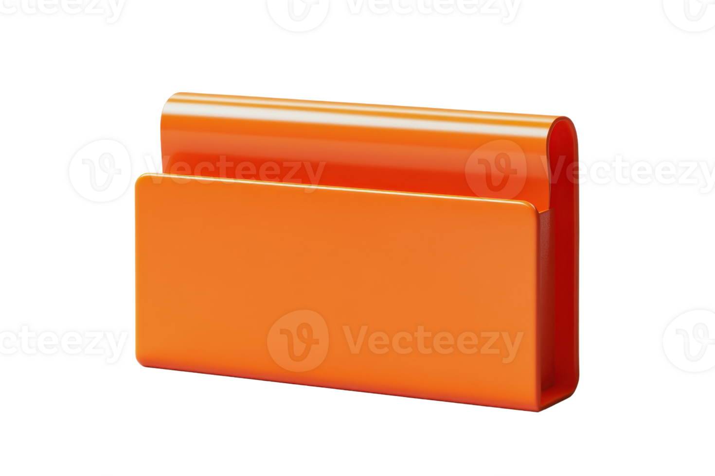 Orange file folder isolated on a transparent background. ideal for office, organization, and business-related concepts or presentations. png