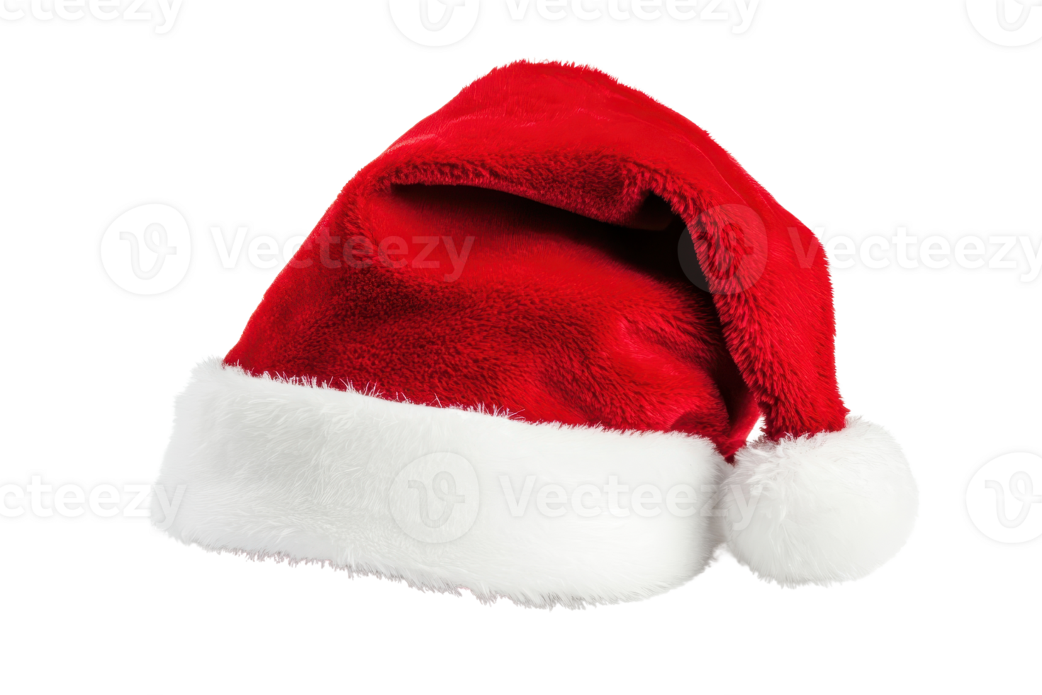 Red and white Santa hat isolated on a transparent background. perfect for Christmas and holiday-themed projects. png