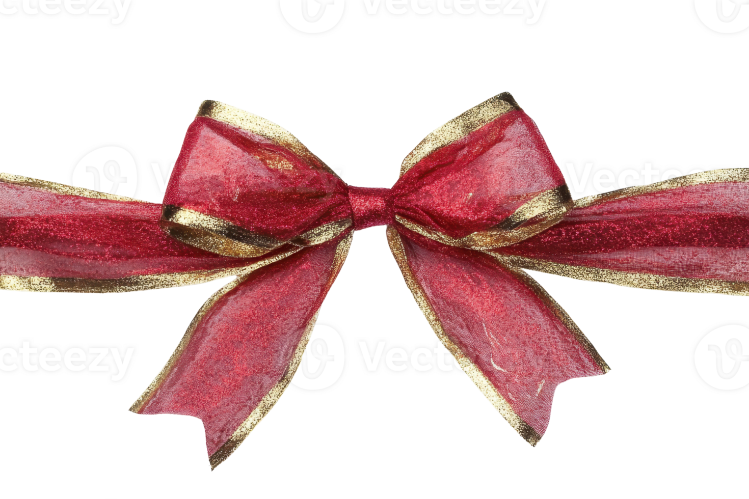 Elegant red and gold ribbon bow on a transparent background. perfect for holiday decorations, gift wrapping, and festive designs. png