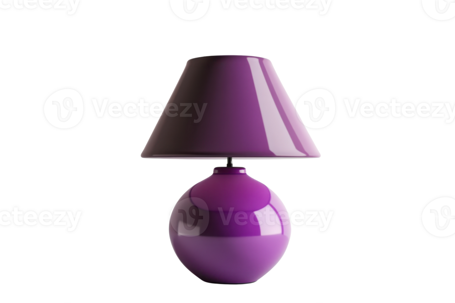Elegant purple table lamp with a modern design and glossy finish, perfect for home decor or stylish interior design projects. png