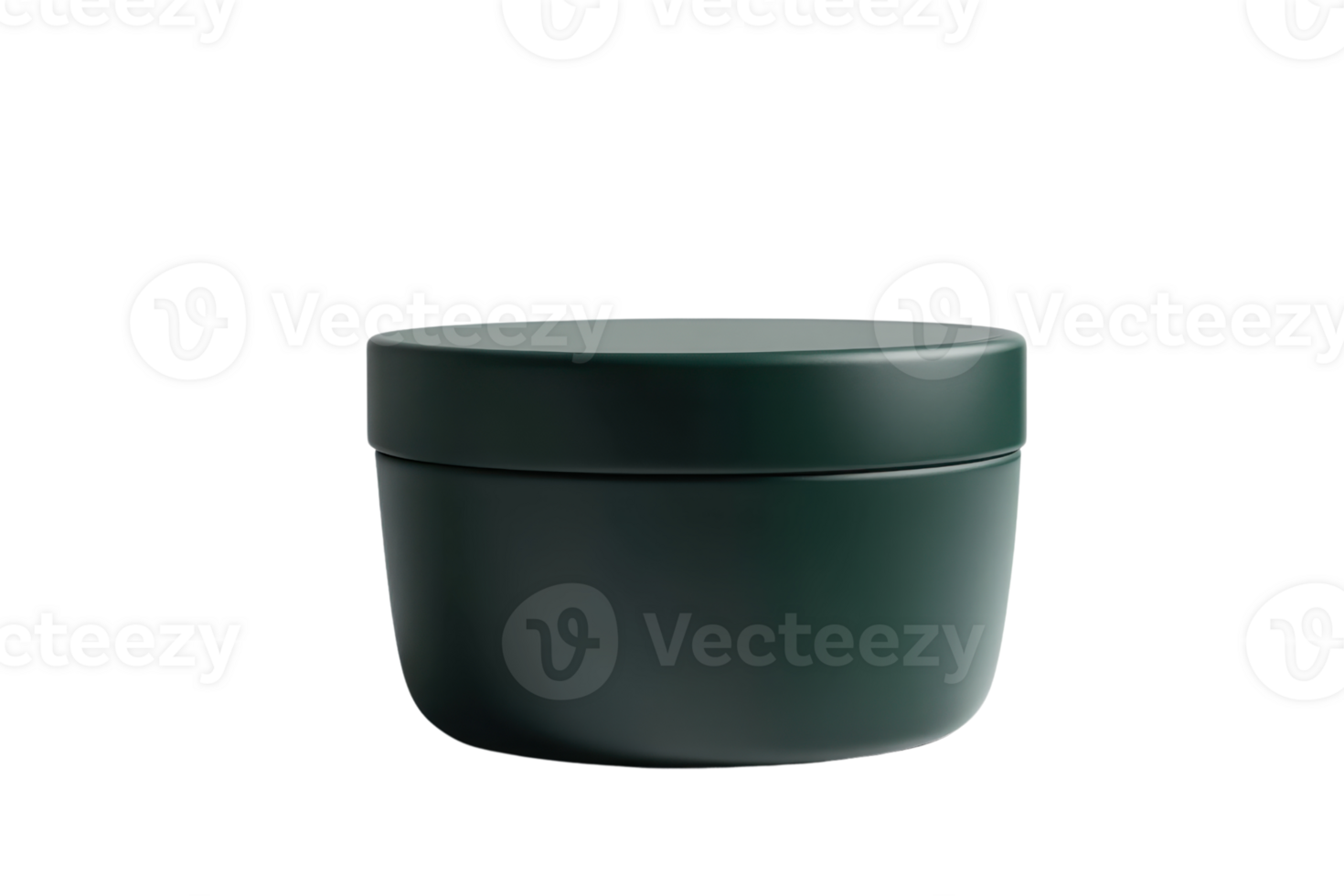 Minimalist matte black cosmetic container with lid, isolated on transparent background. Perfect for beauty, skincare, and packaging concepts. png