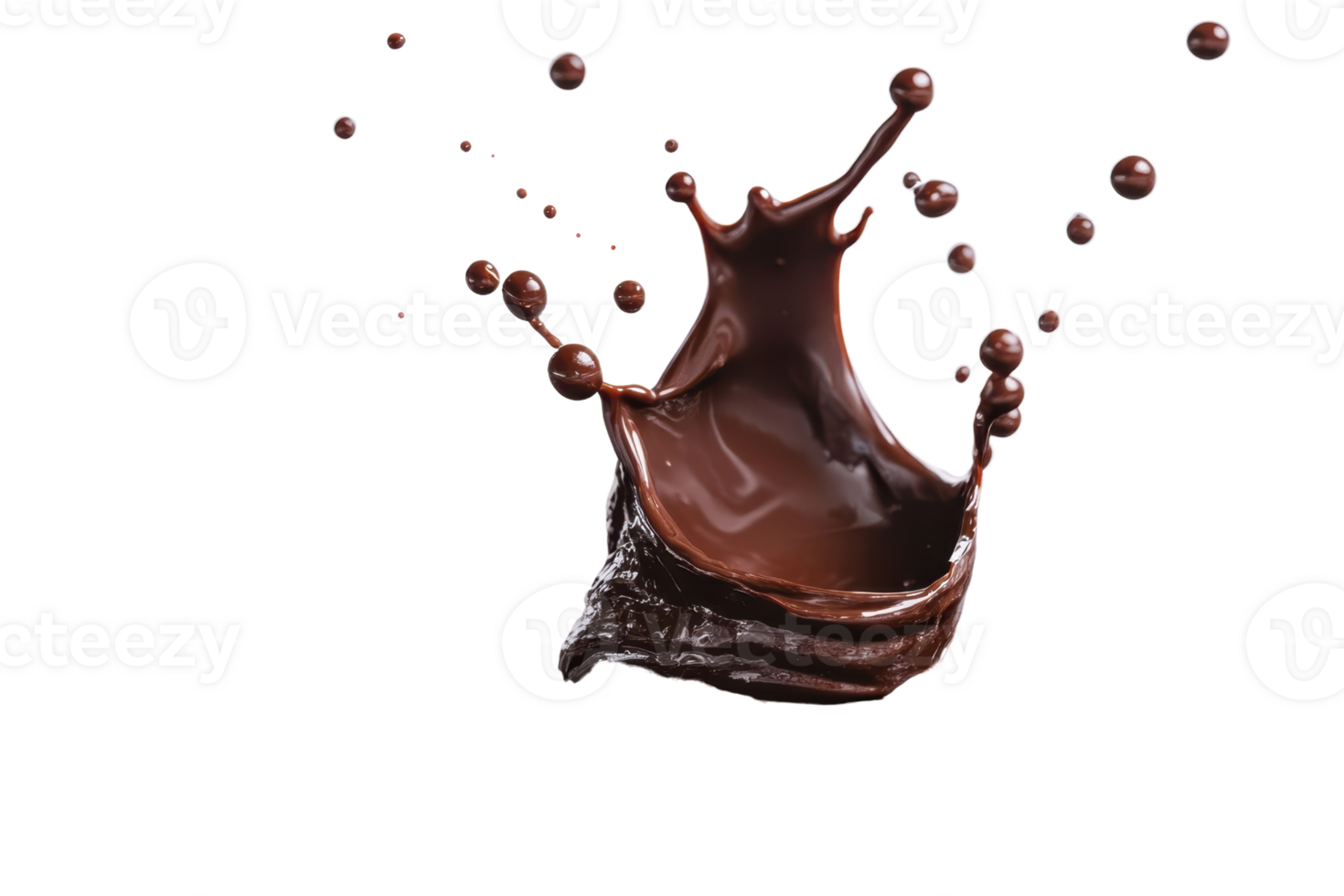 dynamisch Spritzen von dunkel Schokolade Erfassen das Bewegung und Energie von ein köstlich behandeln, perfekt zum Dessert und Süßwaren Themen. png