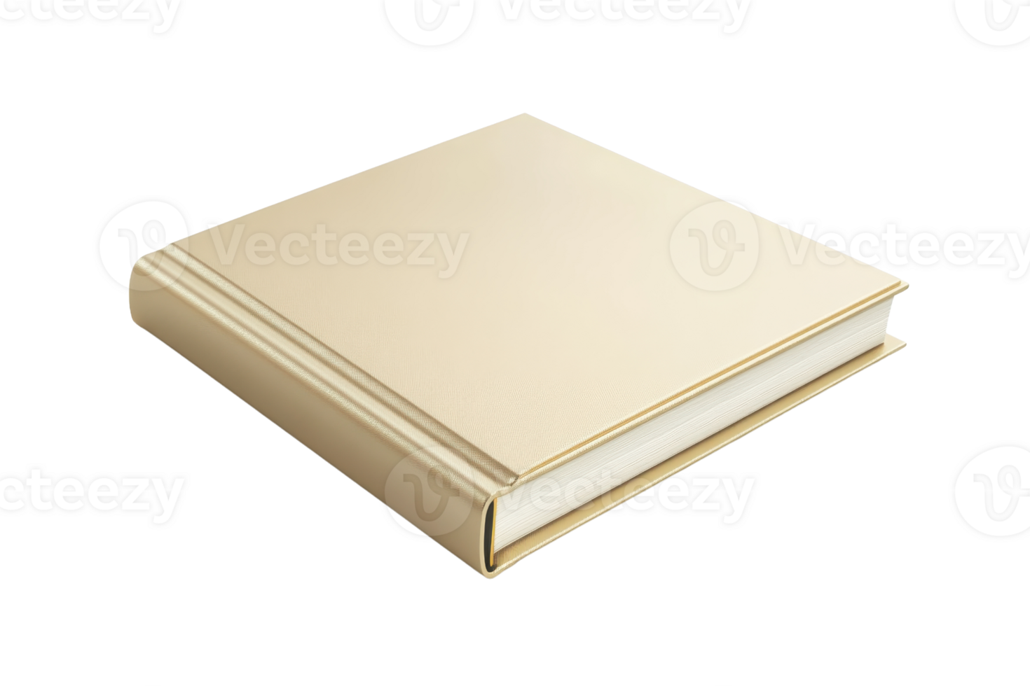 Elegant closed hardcover book with a plain beige cover, perfect for representing knowledge, education, and sophistication. png