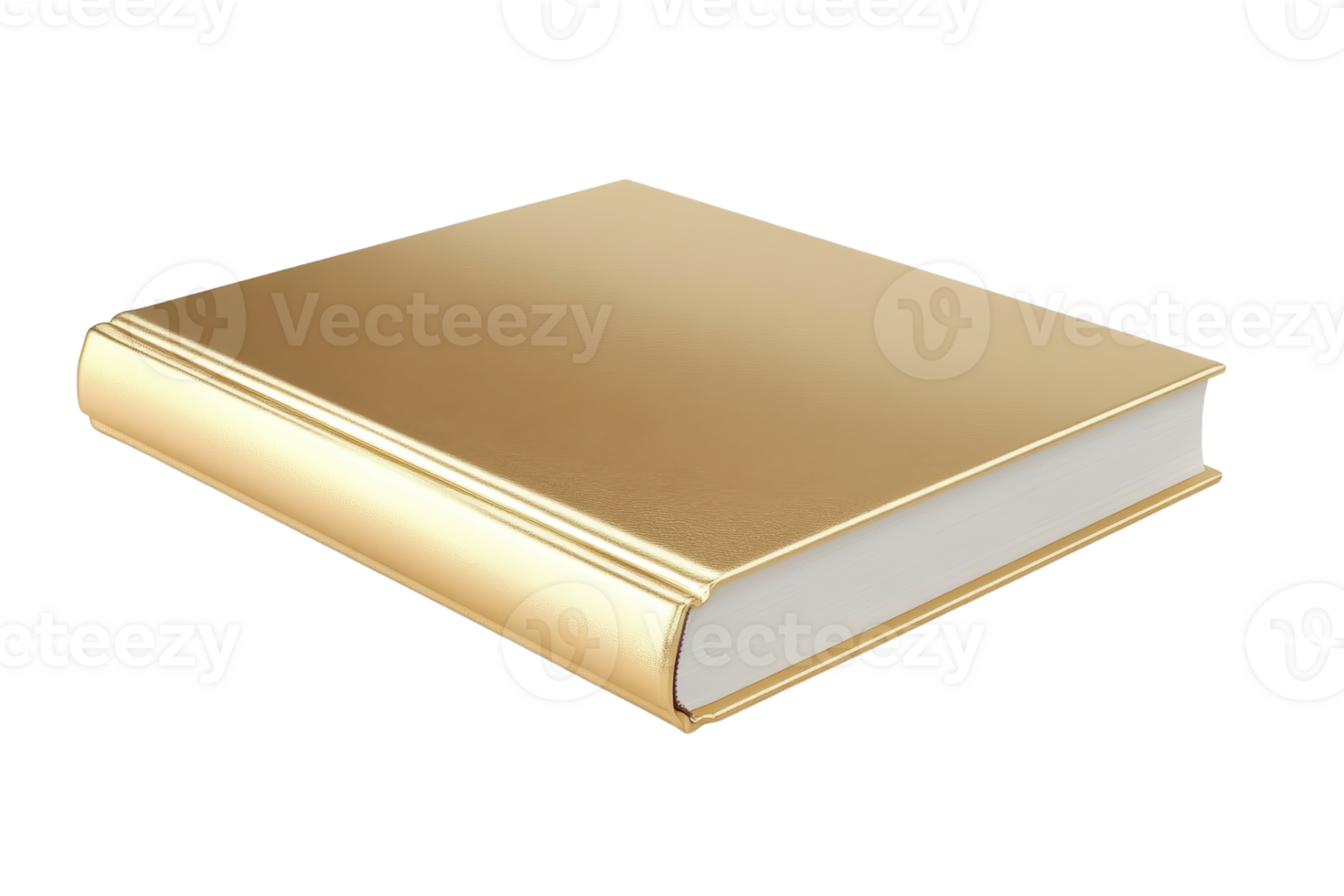 Elegant closed golden book isolated on a transparent background. representing luxury, knowledge, and sophistication. png