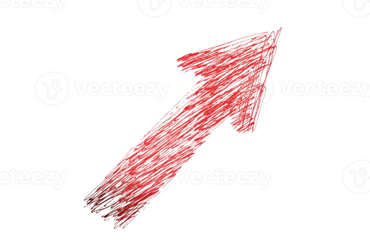 Hand-drawn red arrow pointing upwards with a transparent background. ideal for business growth or direction concepts in presentations and graphics. png