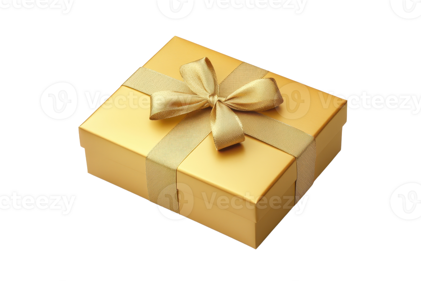 Elegant gold gift box with a satin ribbon bow. Perfect for special occasions like birthdays, anniversaries, and holidays. png
