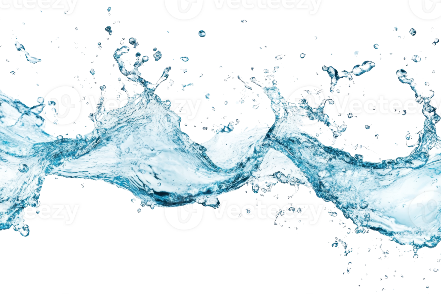 Dynamic splash of clear, blue water beautifully isolated on transparent background. capturing the fluid motion and refreshing essence of water. png