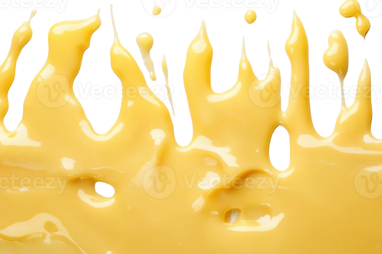 Close-up of a vibrant, creamy yellow splash isolated on a transparent background. perfect for design and background use. png