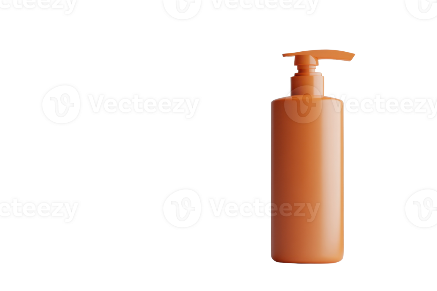 Minimalist orange pump bottle on a transparent background. Ideal for branding, product presentation, and advertising design. png