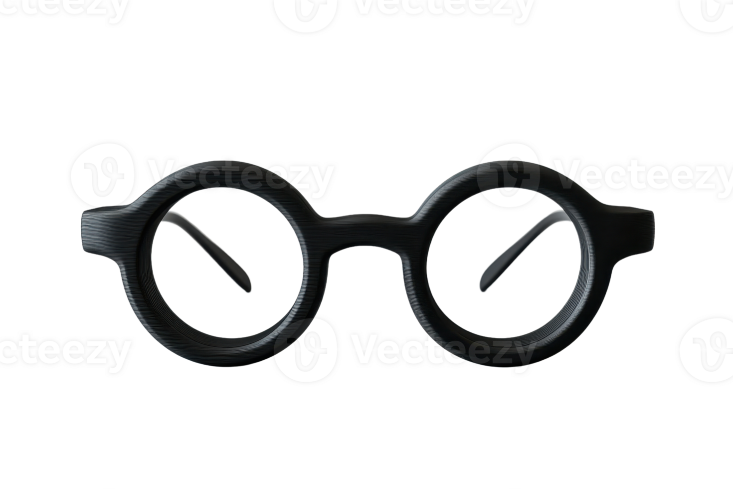 Minimalist black round eyeglasses frame on transparent background. Perfect for design concepts, optical themes, or fashion accessories. png