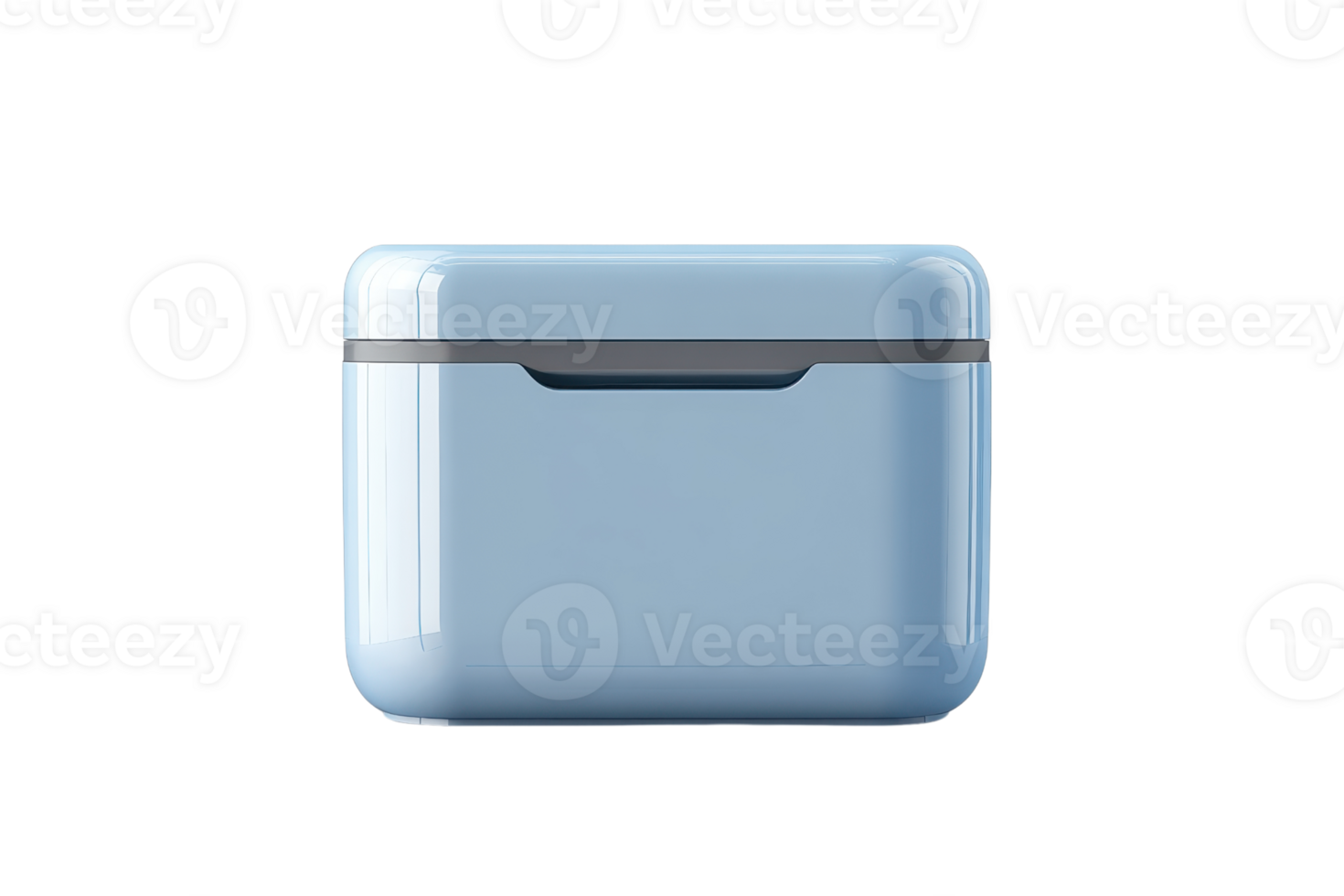 Minimalistic blue wireless earbud charging case, isolated on a transparent background. showcasing a sleek and modern design for tech accessory enthusiasts. png
