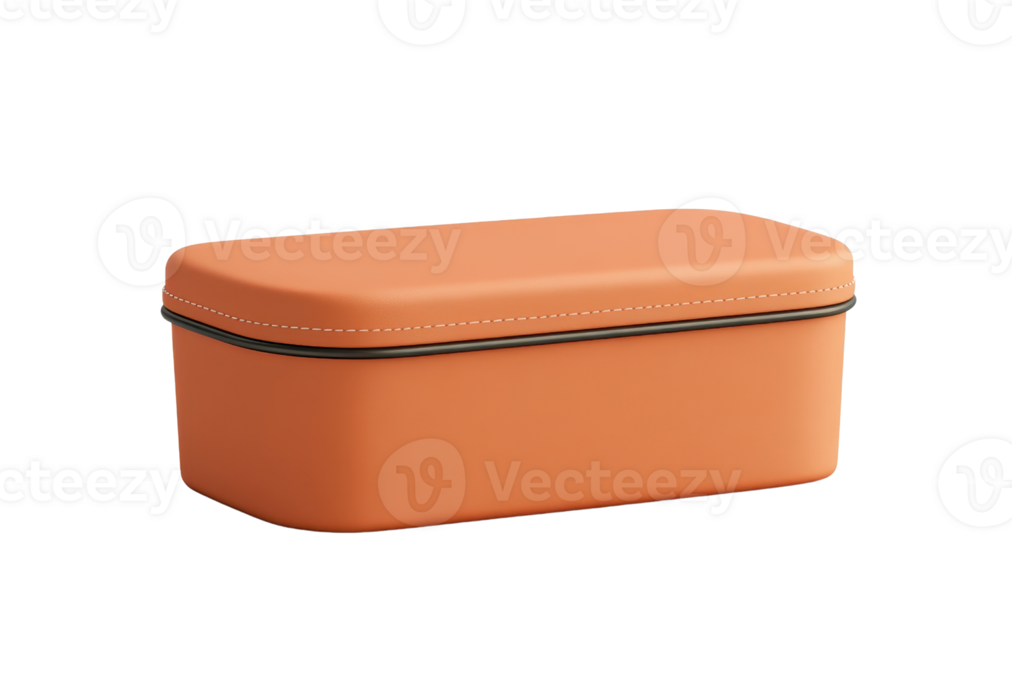 A sleek, rectangular orange container with a secure lid, ideal for storage and organization in homes or offices, minimalistic design. png