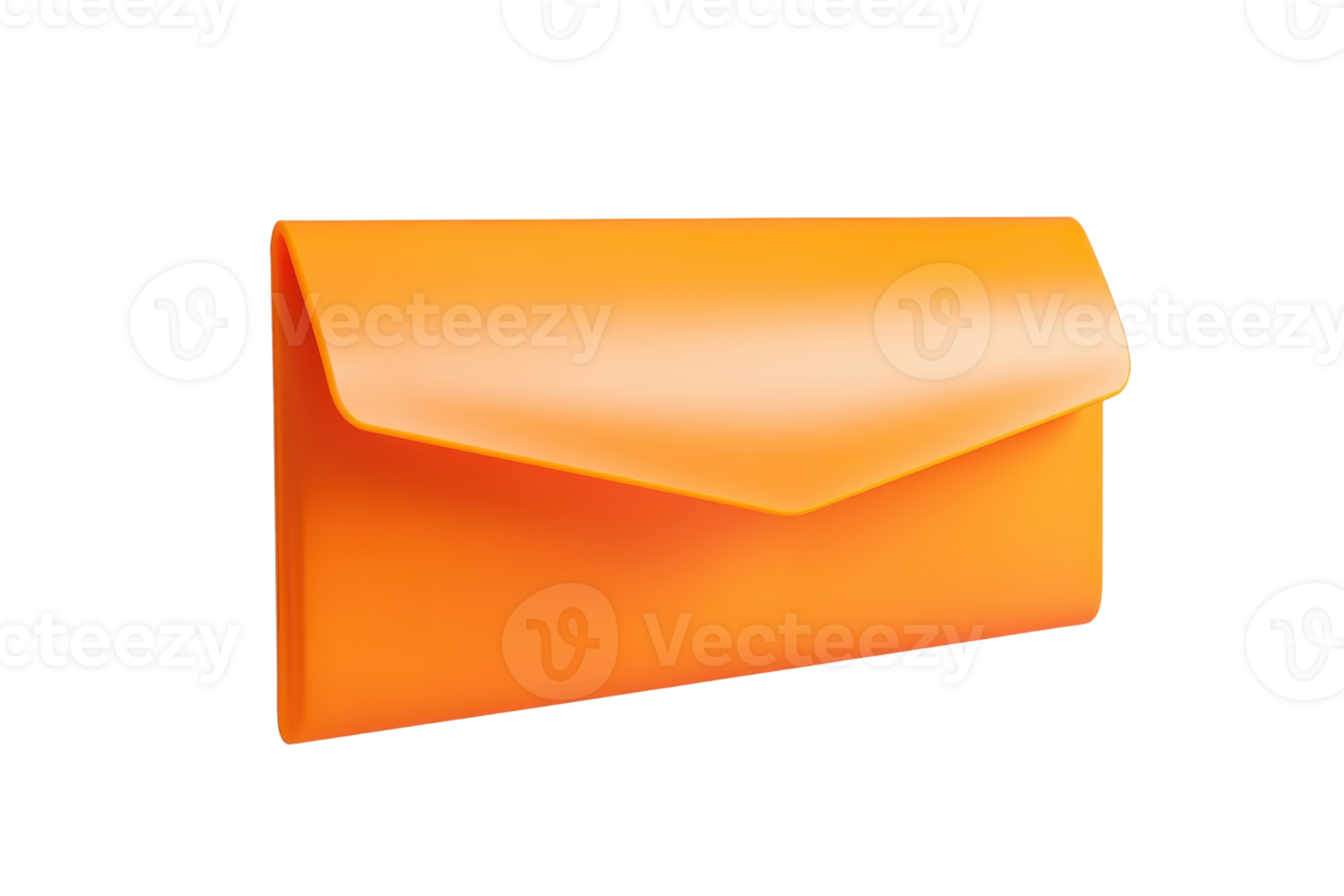 Bright orange envelope icon isolated on a transparent background. symbolizing communication, mail, correspondence, and messaging in modern design. png