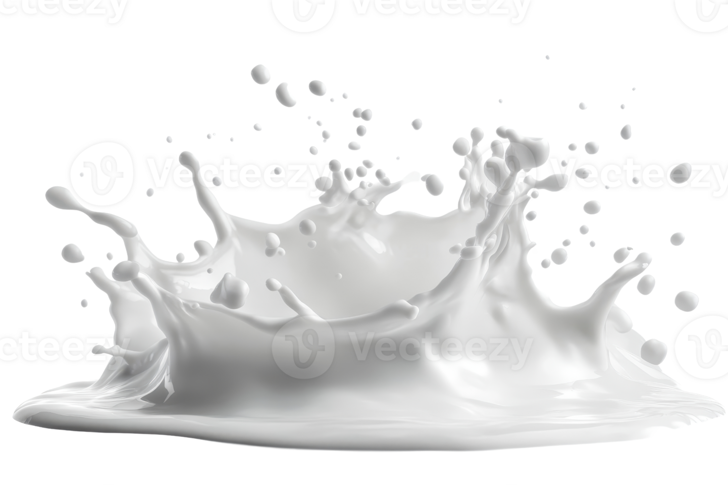 A high-resolution image capturing the dynamic splash of white liquid, isolated on a transparent background. perfect for advertising and design projects. png