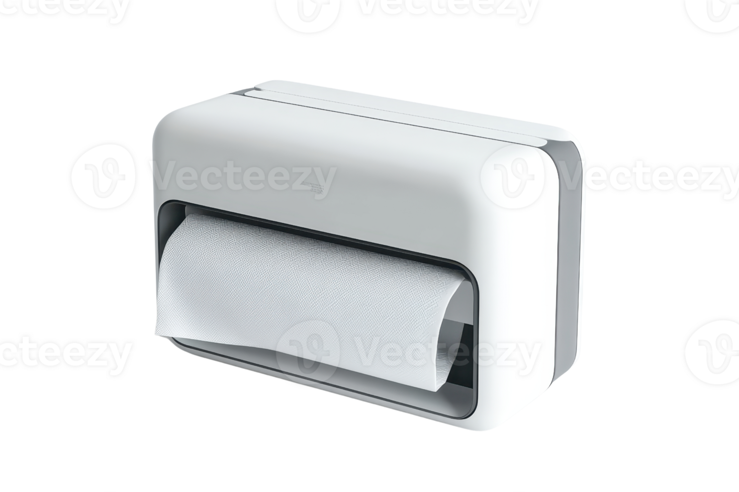 Wall-mounted white paper towel dispenser isolated on transparent background. perfect for bathrooms and kitchens. png