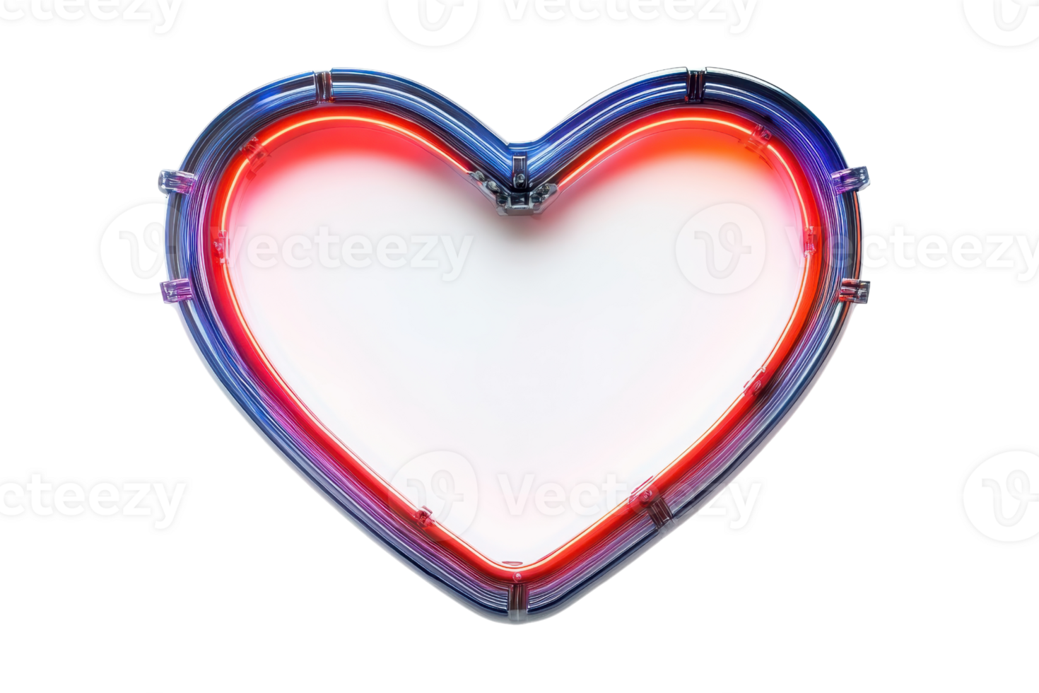 Bright neon heart sign isolated on transparent background. perfect for Valentine's Day, love, and romantic themed designs and displays. png