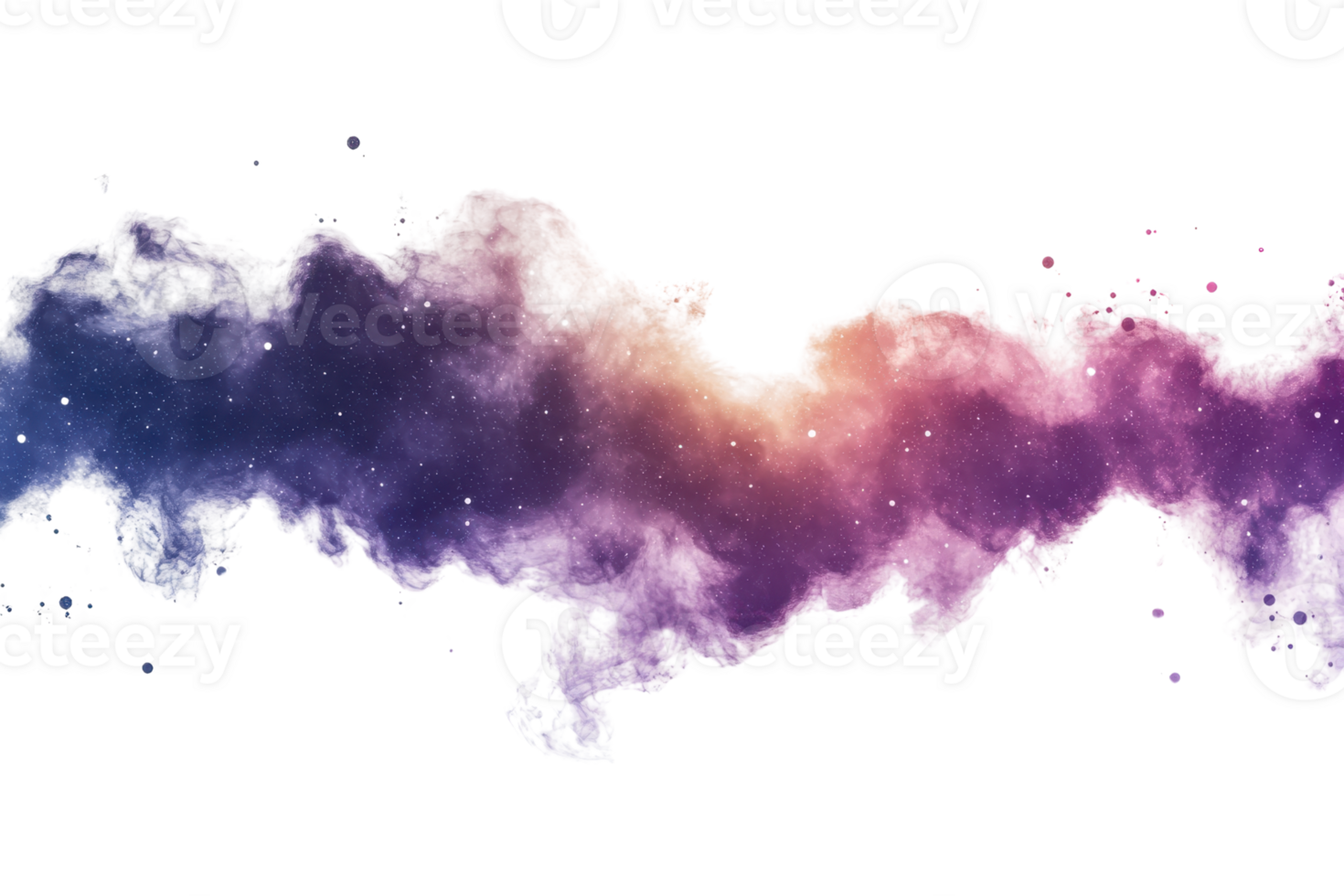 Abstract cosmic cloud with vibrant colors and stars. Perfect for backgrounds, digital art, and inspiring creativity. png