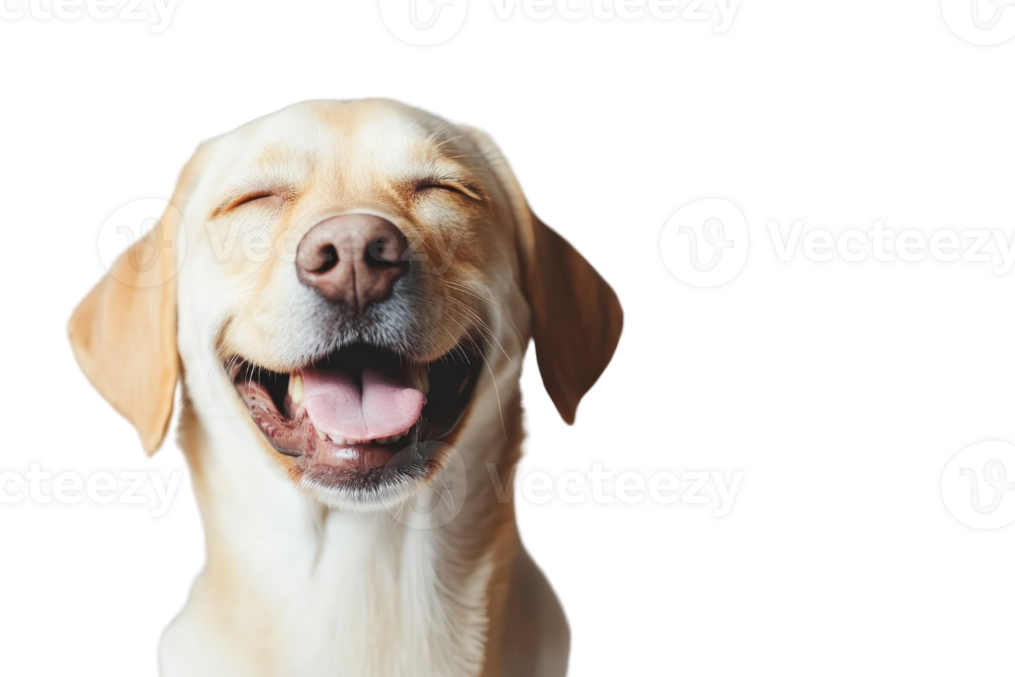 A joyful image of a smiling dog with closed eyes, embodying happiness and contentment. Perfect for pet lovers and animal enthusiasts. png