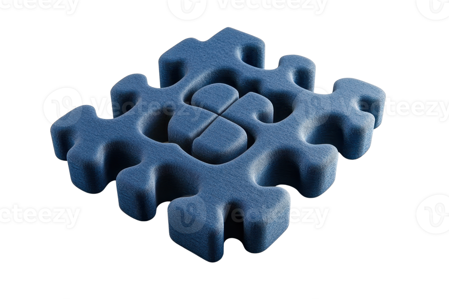 3d illustration de une bleu puzzle pièce avec une unique, géométrique conception, isolé sur une transparent Contexte. symbolisant résolution de problème et la créativité. png