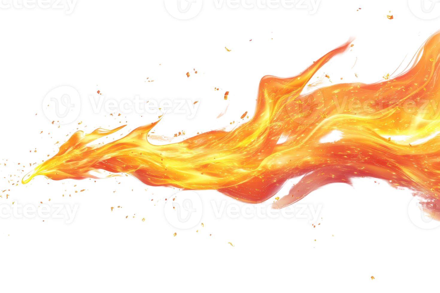 Abstract image of a blazing fire flame with vibrant colors and dynamic movement, perfect for backgrounds or creative projects. png