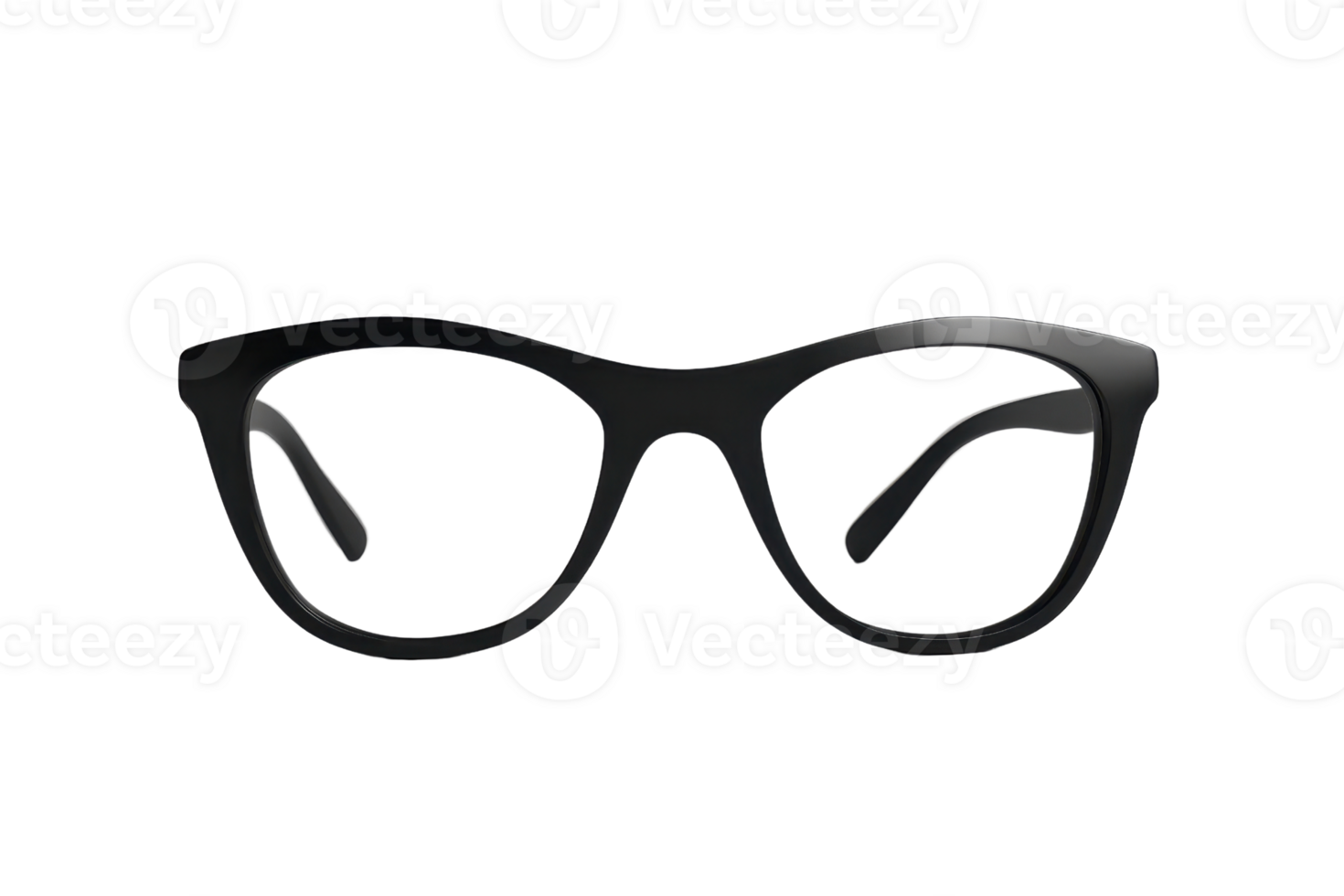 Stylish black eyeglasses with a sleek frame for a modern look, perfect for both professional and casual wear. High-quality and fashionable design. png