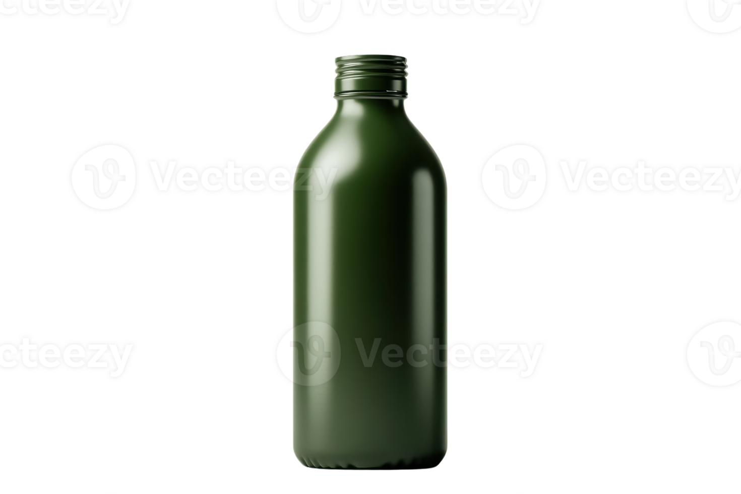 A sleek, green bottle with a minimalist design, ideal for cosmetics, skincare or essential oils packaging, isolated on a transparent background. png