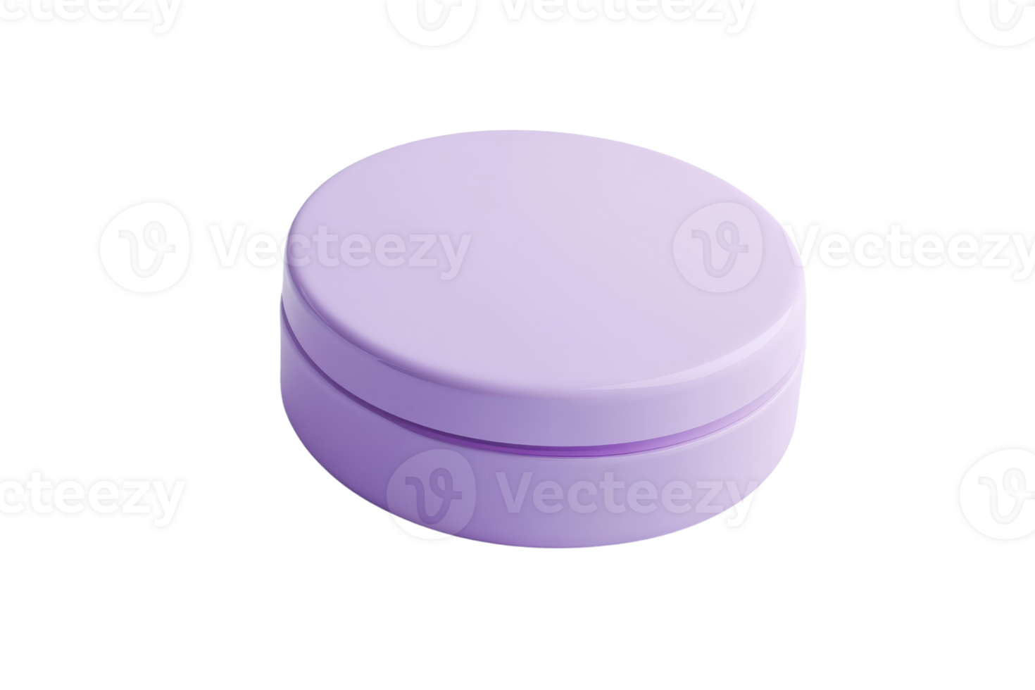 Minimalist purple round container perfect for storing small items, skincare products, or crafts. Modern, sleek design adds a touch of elegance. png