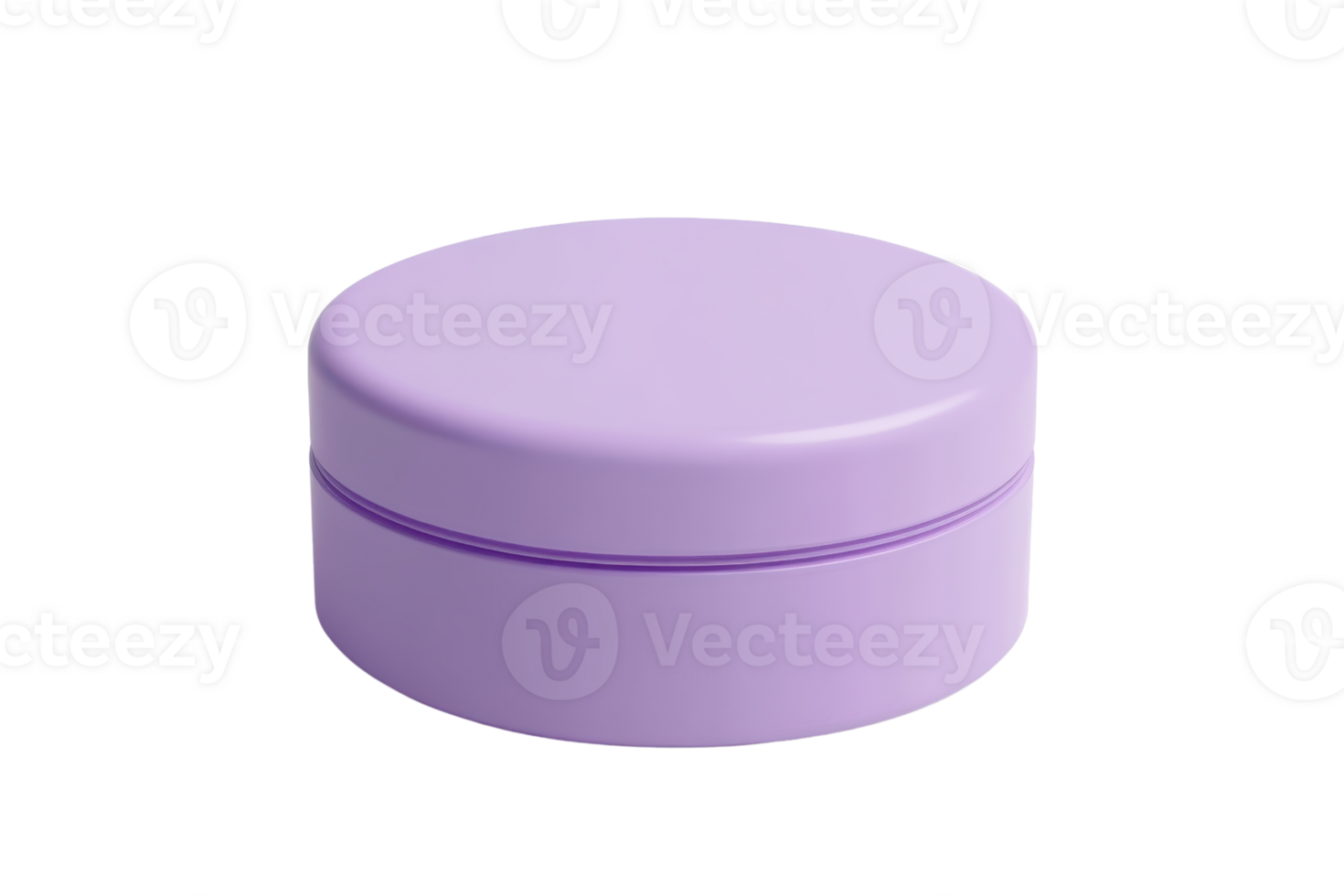 Minimalistic purple circular container. Ideal for cosmetics, creams, and skincare products. Perfect for product packaging displays. png