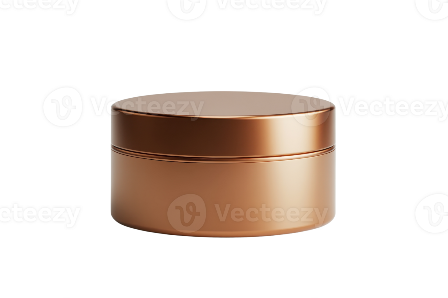 Elegant brown cosmetic jar on transparent background. ideal for beauty product packaging design and branding presentations. png