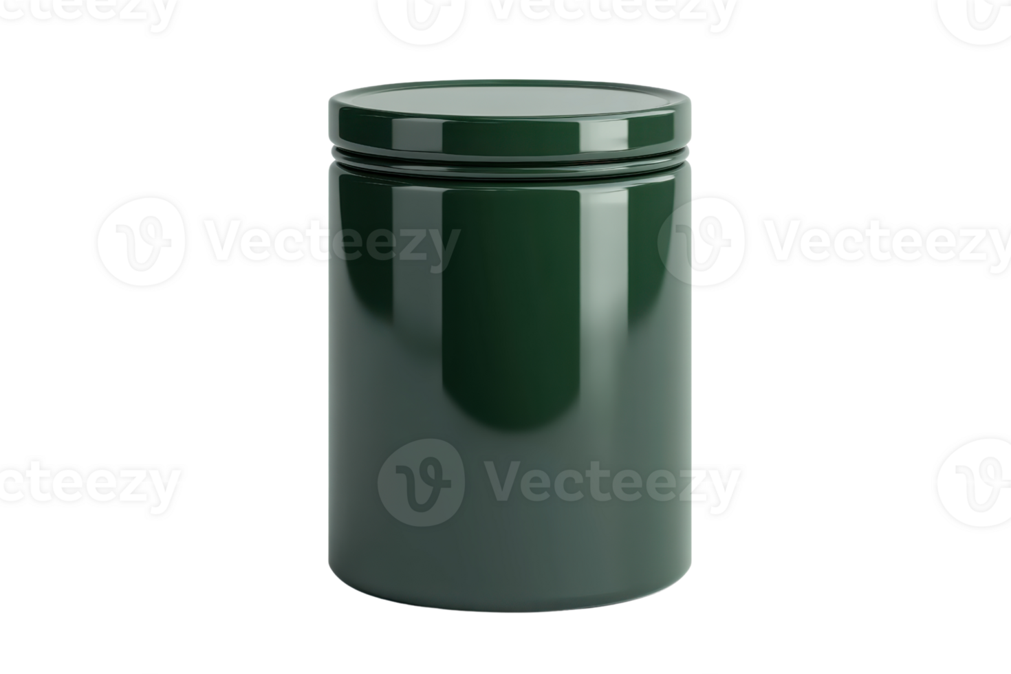 Green metal container with a lid, perfect for storage and organization in your home. Sleek and durable design for various uses. png