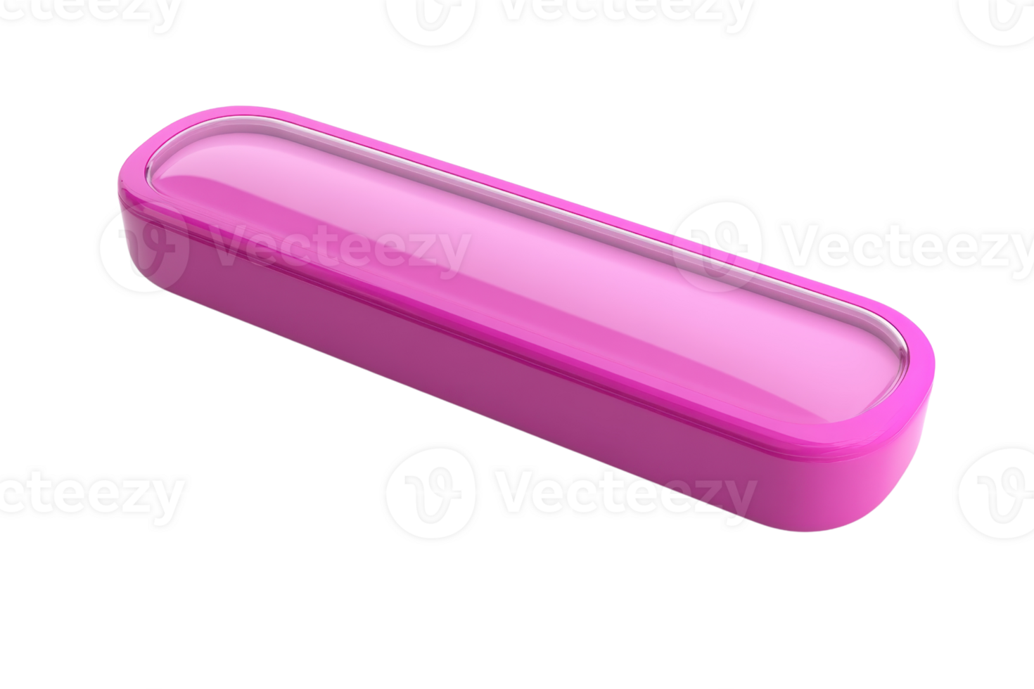 Colorful, rectangular pink plastic container with a glossy surface, suitable for small storage solutions or creative packaging needs. png