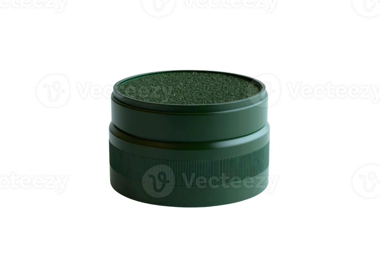 High-quality green plastic grinder perfect for herbs and spices, featuring a fine-mesh design for consistent grinding and easy storage. png