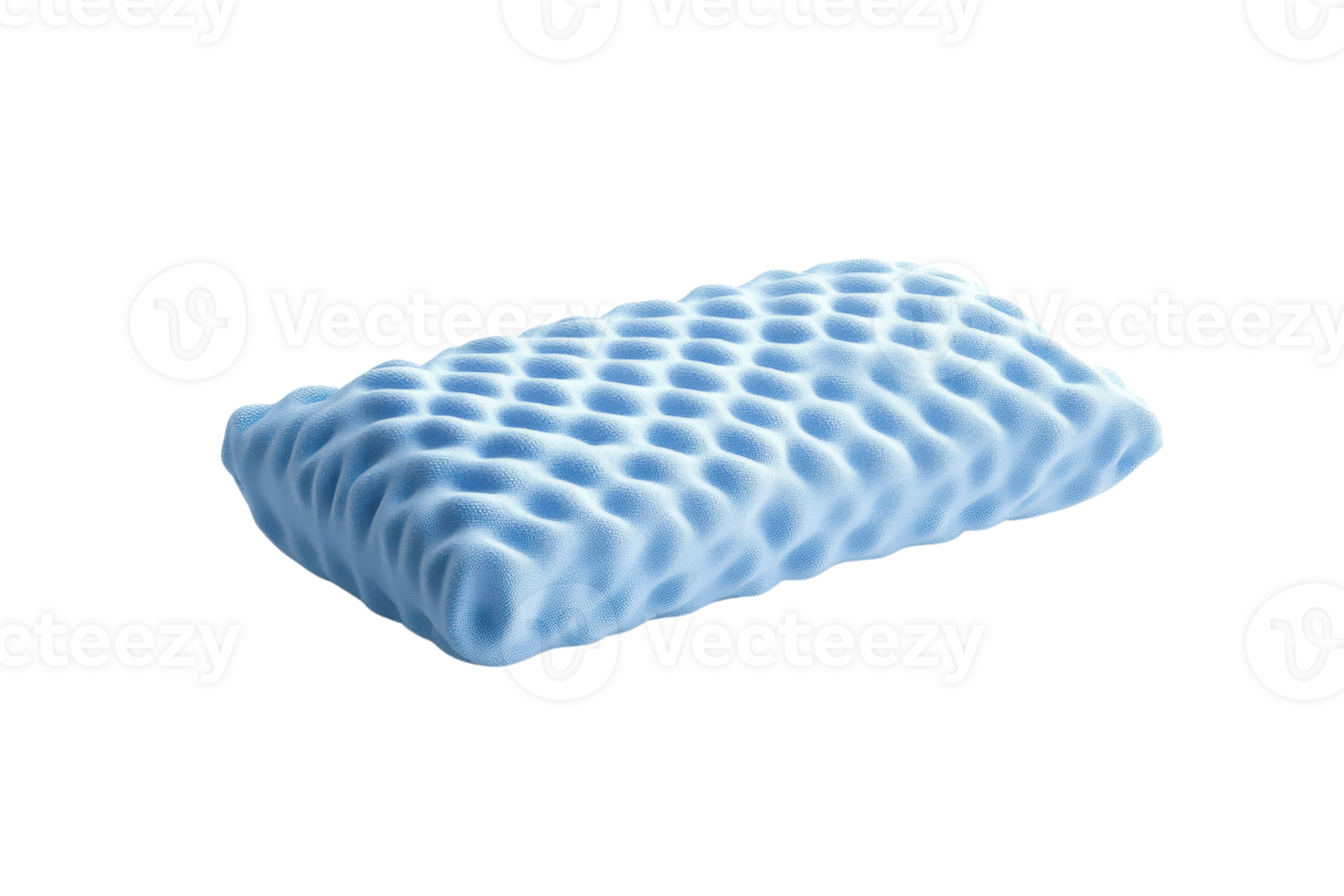 Comfortable blue memory foam pillow with a unique wave pattern, perfect for a restful sleep. Ideal for both neck and head support. png