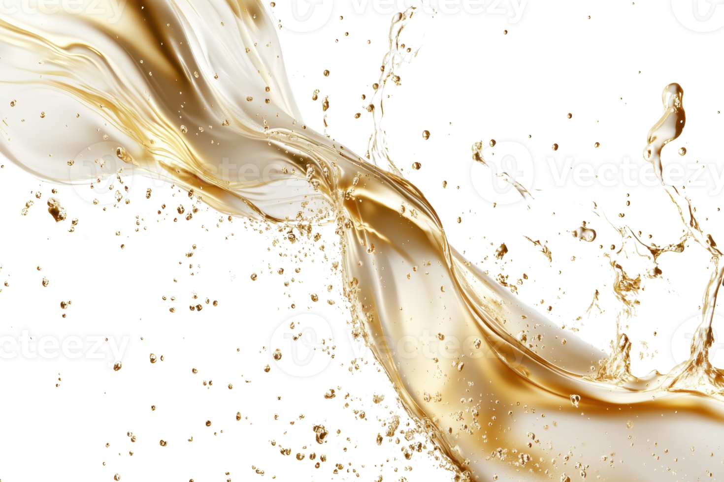Dynamic splash of golden liquid creating a captivating visual effect, perfect for backgrounds, advertisements, and artistic designs. png