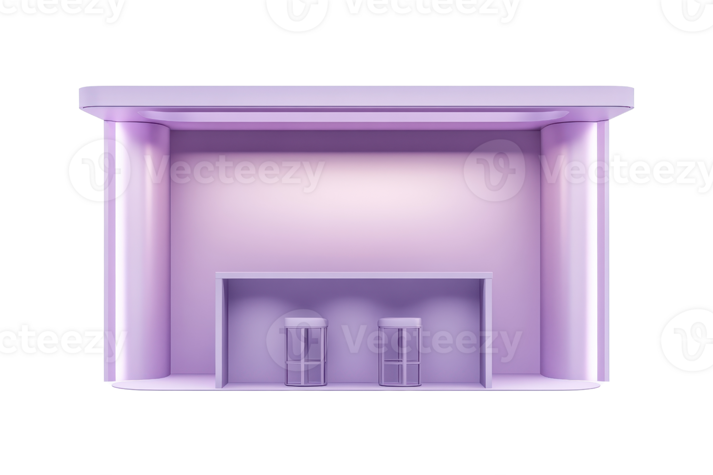 Minimalist purple theater stage with columns, perfect for digital design projects and presentations. png