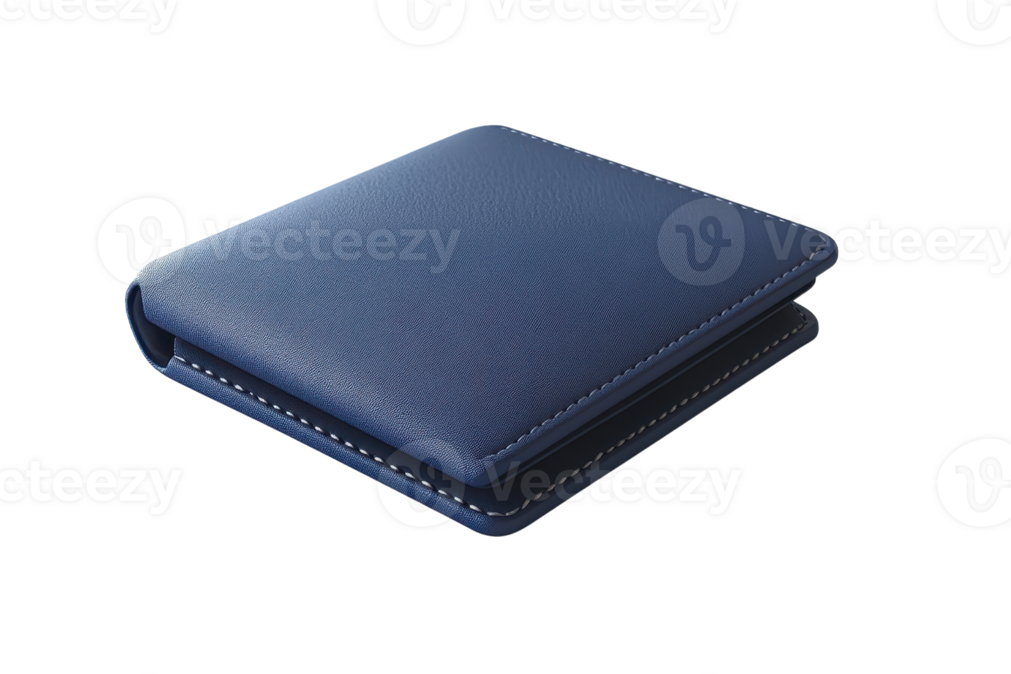 Sleek blue leather wallet with elegant stitching, perfect for organizing cards and cash. Compact, stylish, and ideal for every day use. png